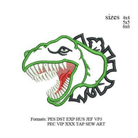 T-rex Dinosaur Applique Embroidery Design,Trex Dinosaur embroidery pattern No 921... 3 sizes