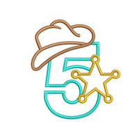 Sheriff number 5 5th birthday applique embroidery design,Sheriff number 5 5th birthday Applique embroidery machine, k808 , instant download