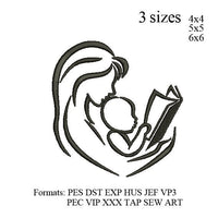 Mother and baby embroidery machine,Mom and baby embroidery pattern,heart embroidery designs No 859....3 sizes