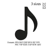 Musical notes set embroidery, Notes  set embroidery machine. embroidery pattern . No 872... 3 sizes