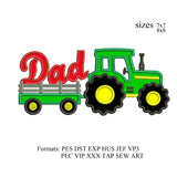 Dad Tractor Applique embroidery design,Father's day love applique Embroidery Pattern, k960