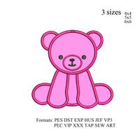 Little Bear Applique embroidery design,Little Bear Applique embroidery machine, k946 , instant download