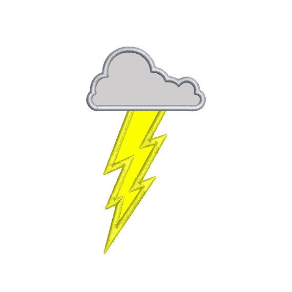 Cloud lightning Bolt applique embroidery design,Cloud Lightning applique embroidery,k954, instant download