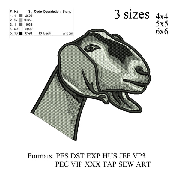 Nubian goat embroidery design,motif de broderie chevre, embroidery designs No 957 ...  3 sizes