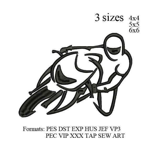 Sportbike Motorcycle Machine Embroidery Design, Motorcycle embroidery pattern No 971 ... 03 sizes,instant download
