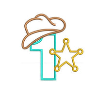 Sheriff number 1 1st birthday applique embroidery design,sheriff number 1 1st birthday Applique embroidery machine, k806 , instant download