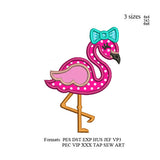 Flamingo Applique embroidery design,applique embroidery machine k923 , instant download