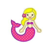 Cute Mermaid Applique embroidery design, Cute Mermaid Applique embroidery machine, k821 , instant download