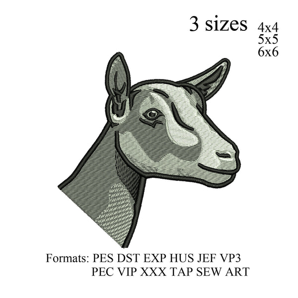 Nigerian Dwarf goat embroidery design,motif de broderie chevre, embroidery designs No 973 ...  3 sizes