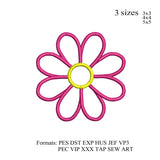 Daisy flower Applique embroidery design. embroidery pattern, embroidery design N922