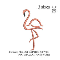 Flamingo outline embroidery machine, embroidery pattern, embroidery designs N924  instant download