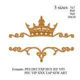 Mini crown embroidery design,tiara embroidery design,princess crown embroidery,Tiara crown embroidery,split crown embroidery name k1021