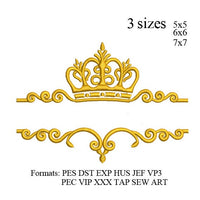 Princess crown embroidery design,Crown Split name embroidery machine,Mini crown embroidery,Tiara crown embroidery k975
