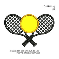 Tennis logo with Applique circle embroidery design, Tennis logo with Applique circle Digitized embroidery machine, k989 , instant download
