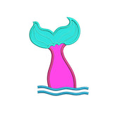 Mermaid tail Applique embroidery design,Cute Mermaid Applique embroidery machine,Mermaid embroidery k834 , instant download
