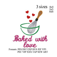Baked With Love cooking filled embroidery design,embroidery machine, k1057 , instant download