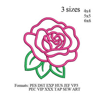 Rose Applique embroidery design,applique embroidery machine k1035 , instant download