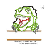 Split Dino Rex applique embroidery design, T-rex dinosaur embroidery machine, k1133 , instant download