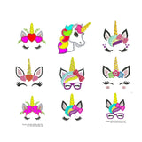 Unicorn embroidery designs Pretty eyes Unicorn with roses crown applique embroidery applique Rainbow unicorn embroidery set of 9 design k988