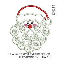 Santa claus applique Embroidery Design christmas applique embroidery design, embroidery machine, k1119, instant download