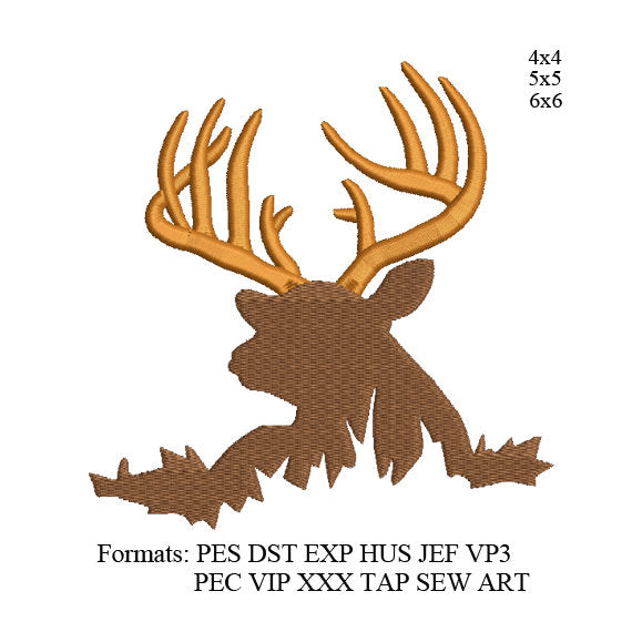 Reindeer Head embroidery design,Deer head embroidery machine k1112 , instant download