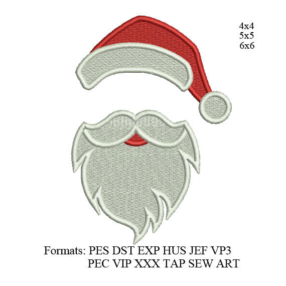 Santa claus Hat and Beard Embroidery Design christmas embroidery design, embroidery machine, k1116, instant download