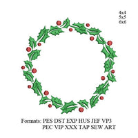 Mistletoe wreath Embroidery design; Merry Christmas embroidery design, embroidery machine, k1131, instant download