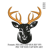 Reindeer Head embroidery design,Deer head embroidery machine k1142 , instant download