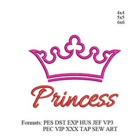 Princess Crown applique Embroidery design applique Crown embroidery pattern Princess tiara embroidery design , k1199