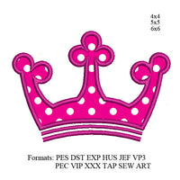 Crown Applique Embroidery design, applique Princess tiara embroidery machine,princess tiara embroidery, k1214