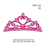 Princess Crown Embroidery design,tiara embroidery machine, princess tiara embroidery,embroidery crown,applique crown,crown for girls k1200