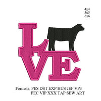 heifer Love embroidery design,steer love embroidery design,motif de broderie,embroidery pattern,heifer embroidery designs N3000