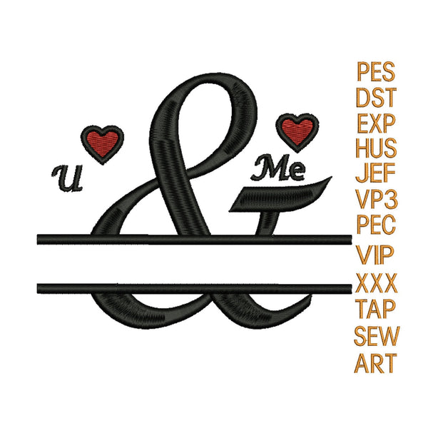 U & Me embroidery design you and Me embroidery pattern, k1256 instant download