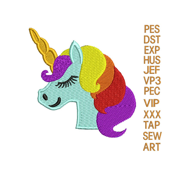 Unicorn embroidery design,Unicorn embroidery pattern machine unicorn digitized k1260 ,Unicorn Head embroidery instant download