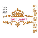 crown embroidery design set,8 tiara embroidery design,princess crown embroidery,Tiara crown embroidery,split crown embroidery name k1239