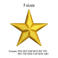 star embroidery design,star applique embroidery, embroidery k1243, instant download 5 sizes
