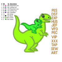 T-rex dinosaur applique embroidery design, T-rex dinosaur embroidery machine, k1283 , instant download