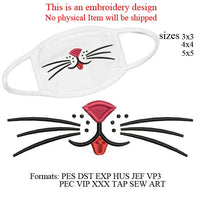 face mask embroidery Design,cat embroidery Design,Machine embroidery design,cute kitten Mask,funny cat face embroidery,cat whiskers,3032