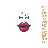 face mask embroidery design,lips embroidery,Adults Kids,sexy lips embroidery ,Creative Mask embroidery, Mouth mask,K1331