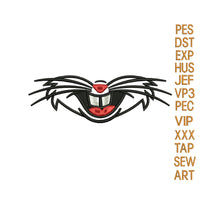 Mask embroidery Design,face Embroidery design,whiskers Mask,face mask pattern;Adult face mask pattern embroidery SET of 15 Designs K1335