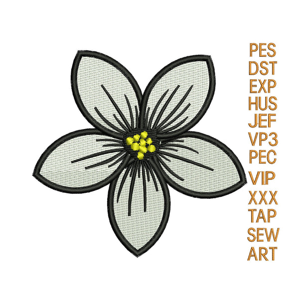 flower embroidery design, jasmine flower embroidery machine, fleur jasmine embroidery pattern, jasmine flower embroidery design N1349