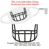 football helmet embroidery design, helmet embroidery design, machine embroidery design,football helmet Mask, helmet mask embroidery, 3044