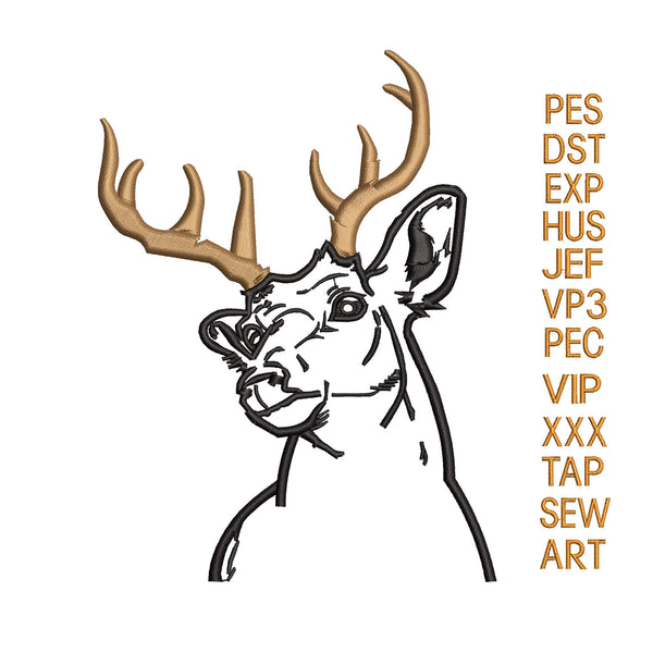 deer embroidery design,deer head embroidery machine,embroidery deer pattern,applique deer k1394